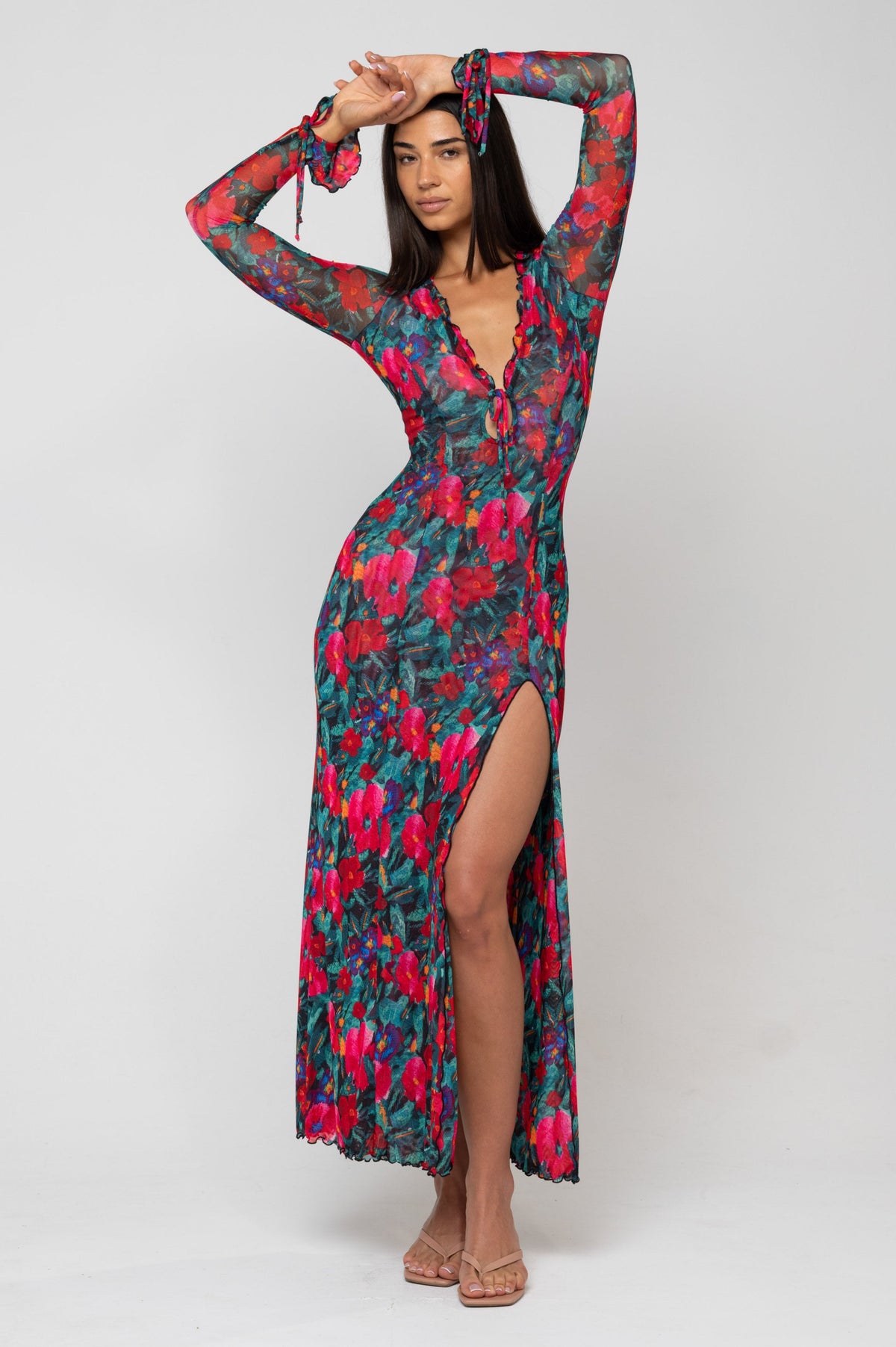 This is an image of Lennon Maxi in Resort - RESA featuring a model wearing the dress