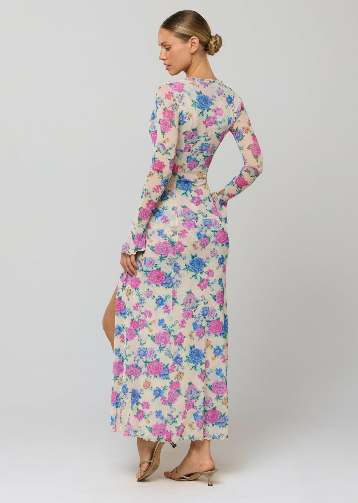 This is an image of Lennon Maxi in Rosewood - RESA featuring a model wearing the dress