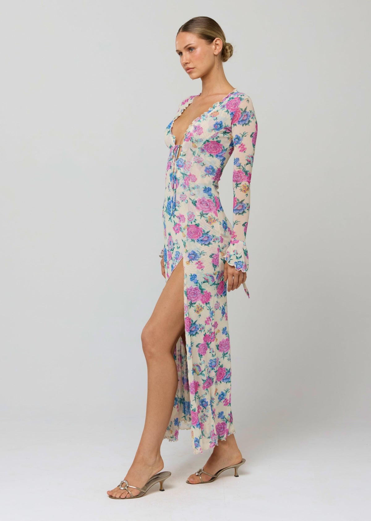 This is an image of Lennon Maxi in Rosewood - RESA featuring a model wearing the dress