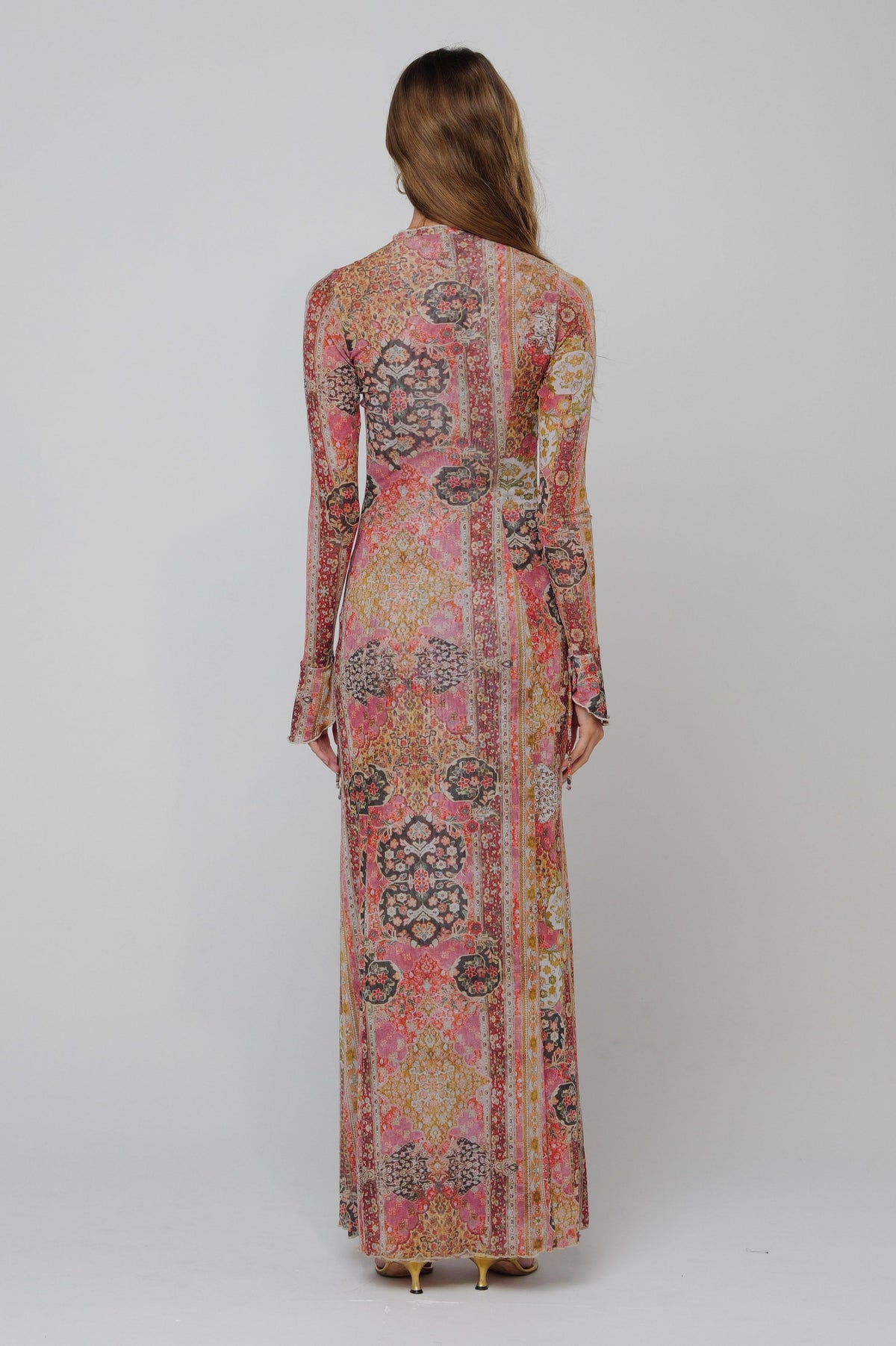 This is an image of Lennon Maxi in Saloon - RESA featuring a model wearing the dress