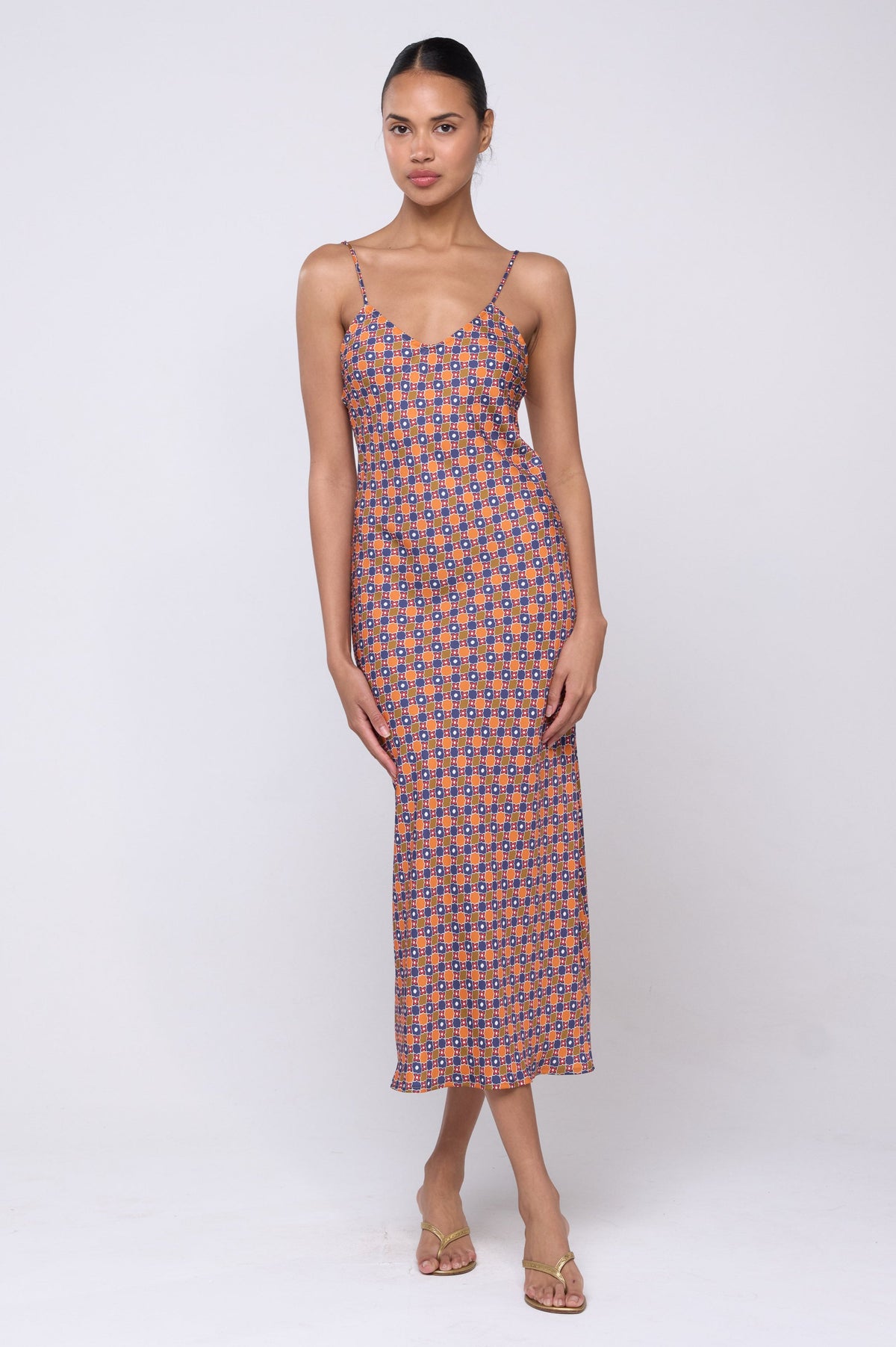 This is an image of Lily Slip in Cortez - Archive - RESA featuring a model wearing the dress
