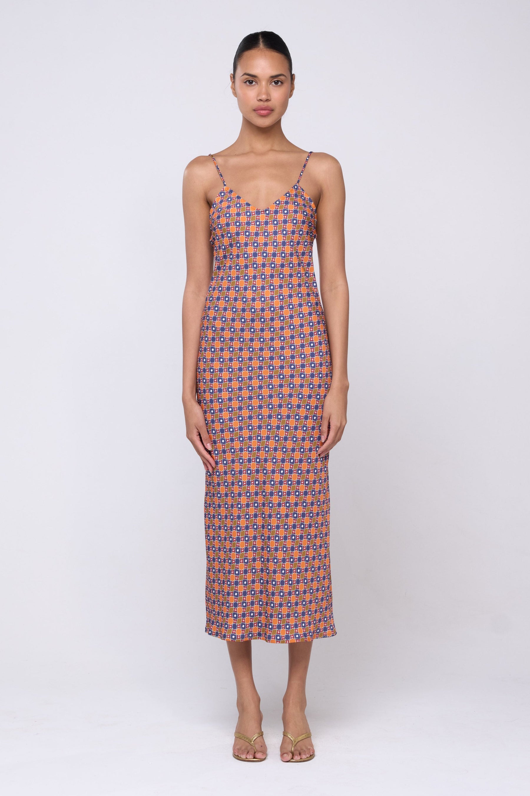 This is an image of Lily Slip in Cortez - Archive - RESA featuring a model wearing the dress