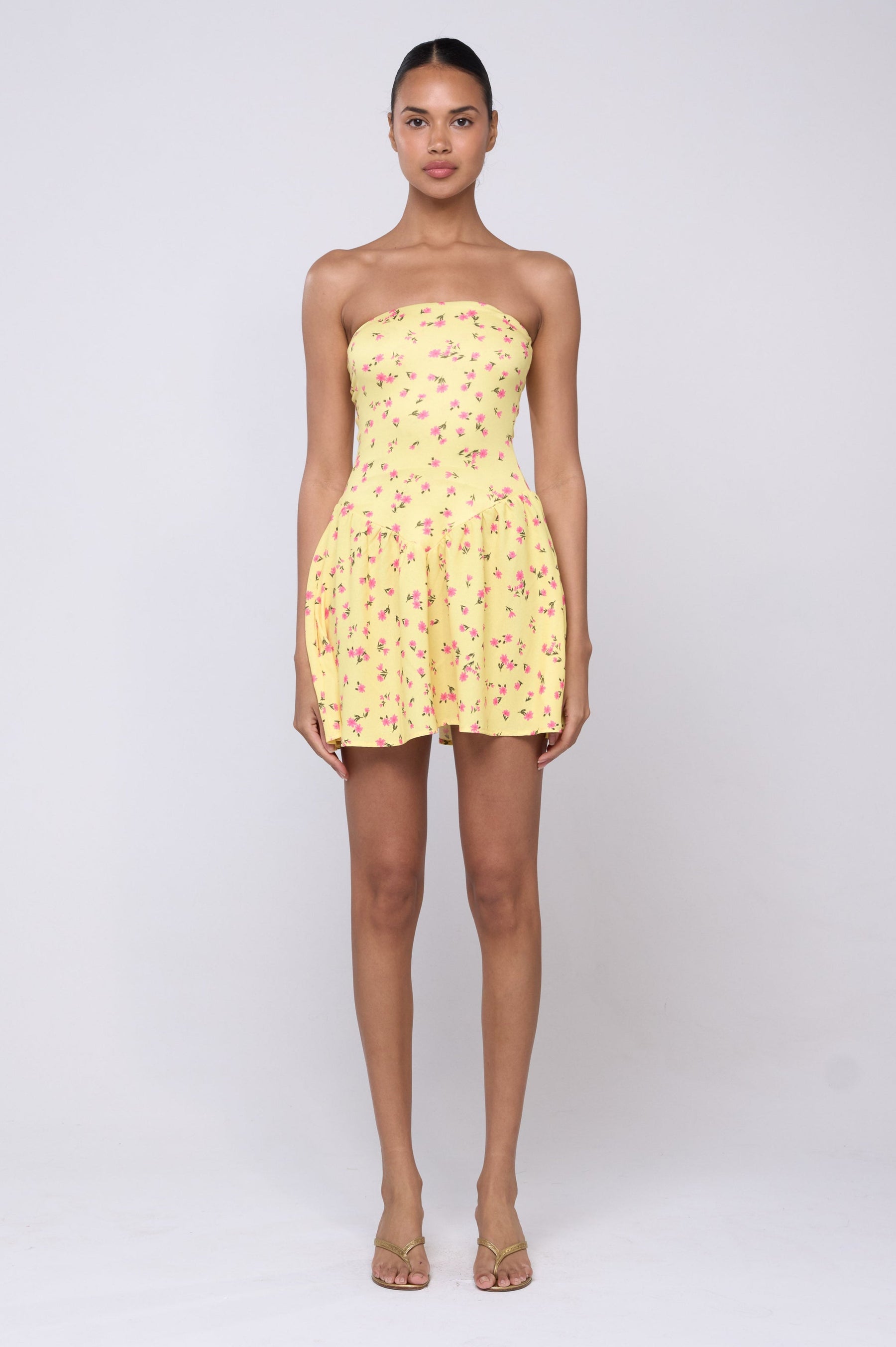 This is an image of Makie Dress in Honey - Archive - RESA featuring a model wearing the dress