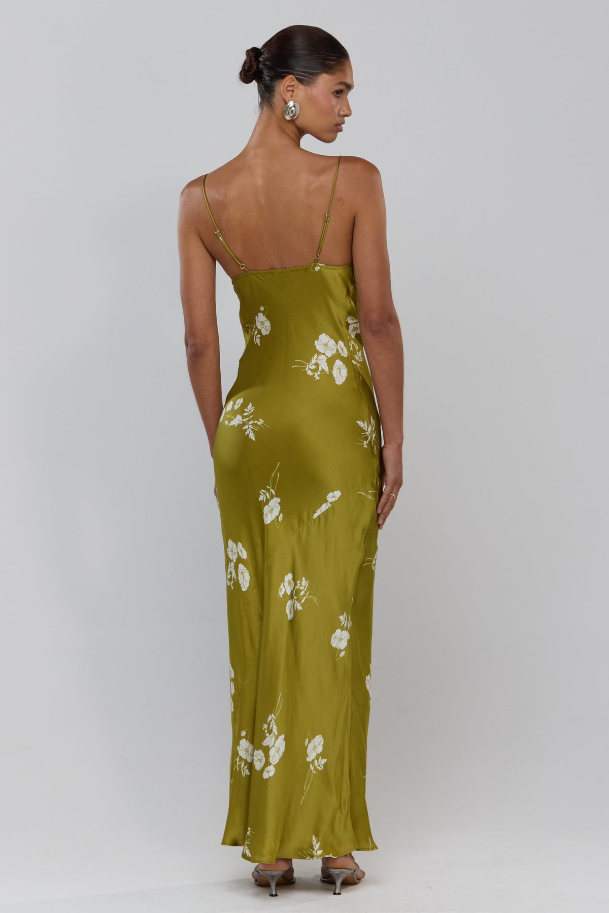 This is an image of Margot in Moss - RESA featuring a model wearing the dress
