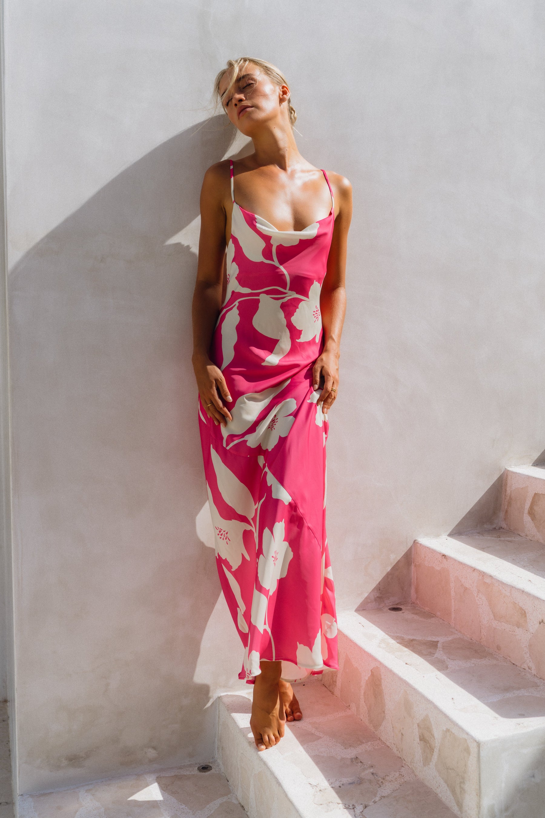 This is an image of Margot Maxi in Zinnia - RESA featuring a model wearing the dress