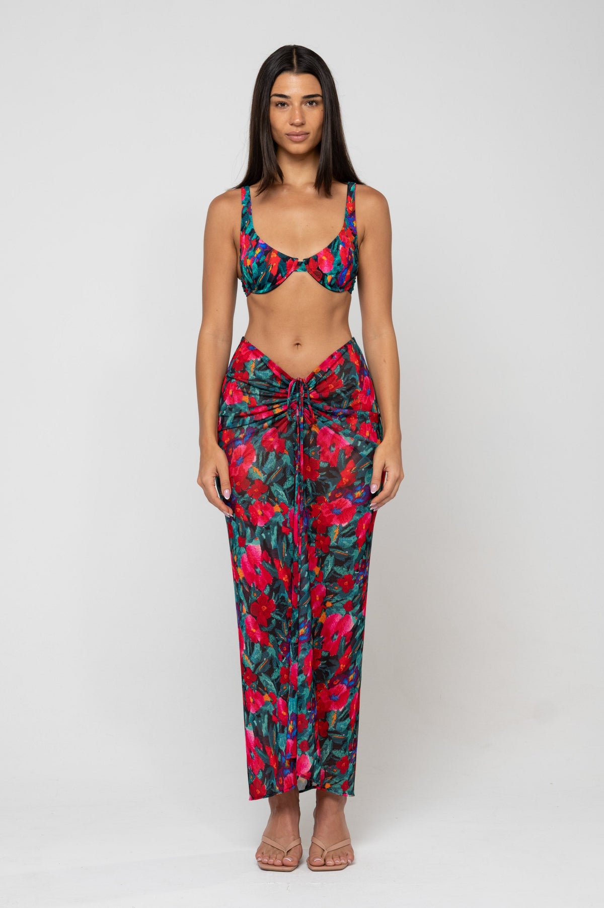 This is an image of Matty Bikini Top in Resort - RESA featuring a model wearing the dress