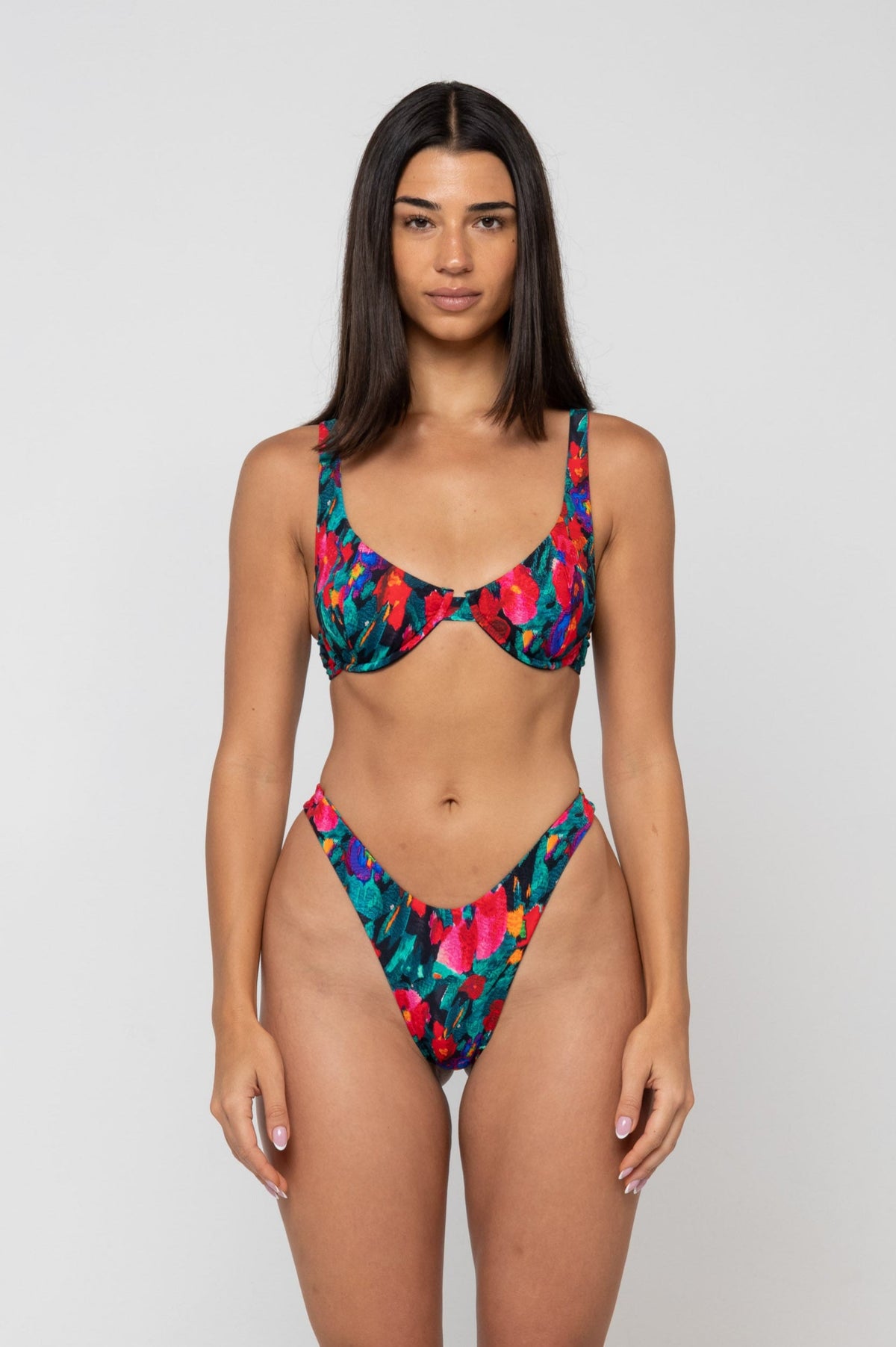 This is an image of Matty Bikini Top in Resort - RESA featuring a model wearing the dress