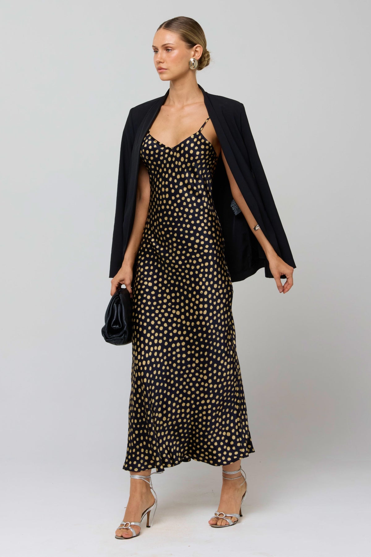 This is an image of Micah Dress in Celeste - RESA featuring a model wearing the dress