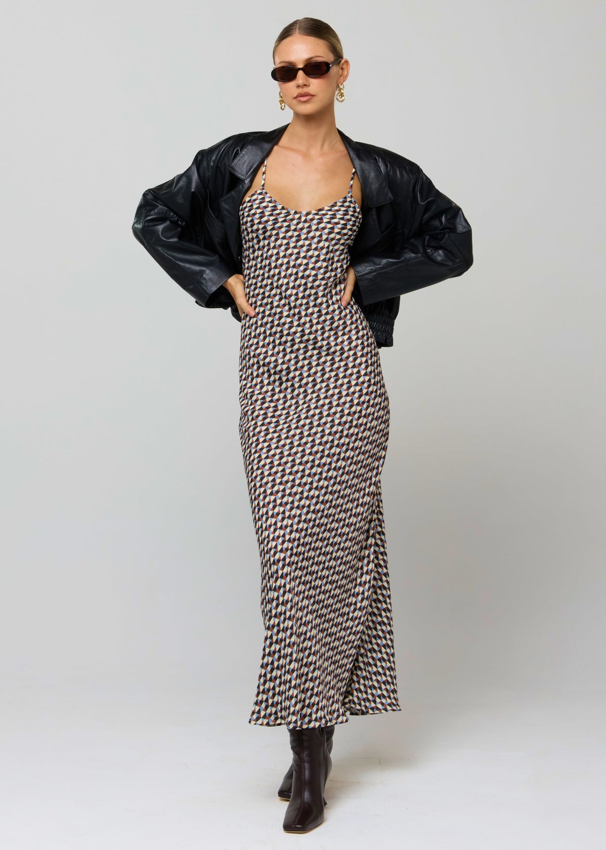 This is an image of Micah Dress in Mosaic - RESA featuring a model wearing the dress