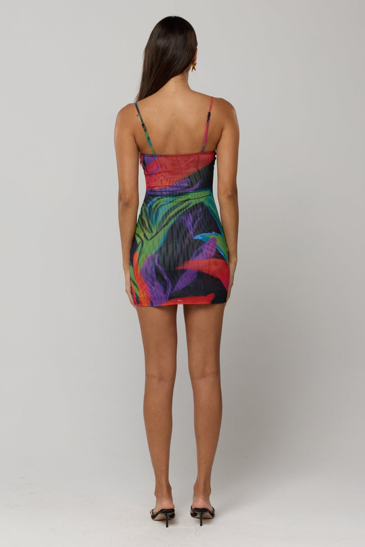 This is an image of Micro Mini dress in Mai Tai - RESA featuring a model wearing the dress