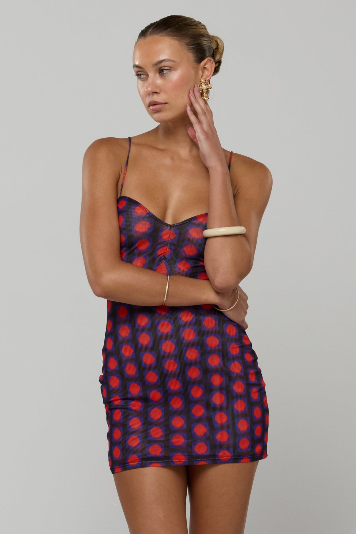 This is an image of Micro Mini dress in Mod - RESA featuring a model wearing the dress