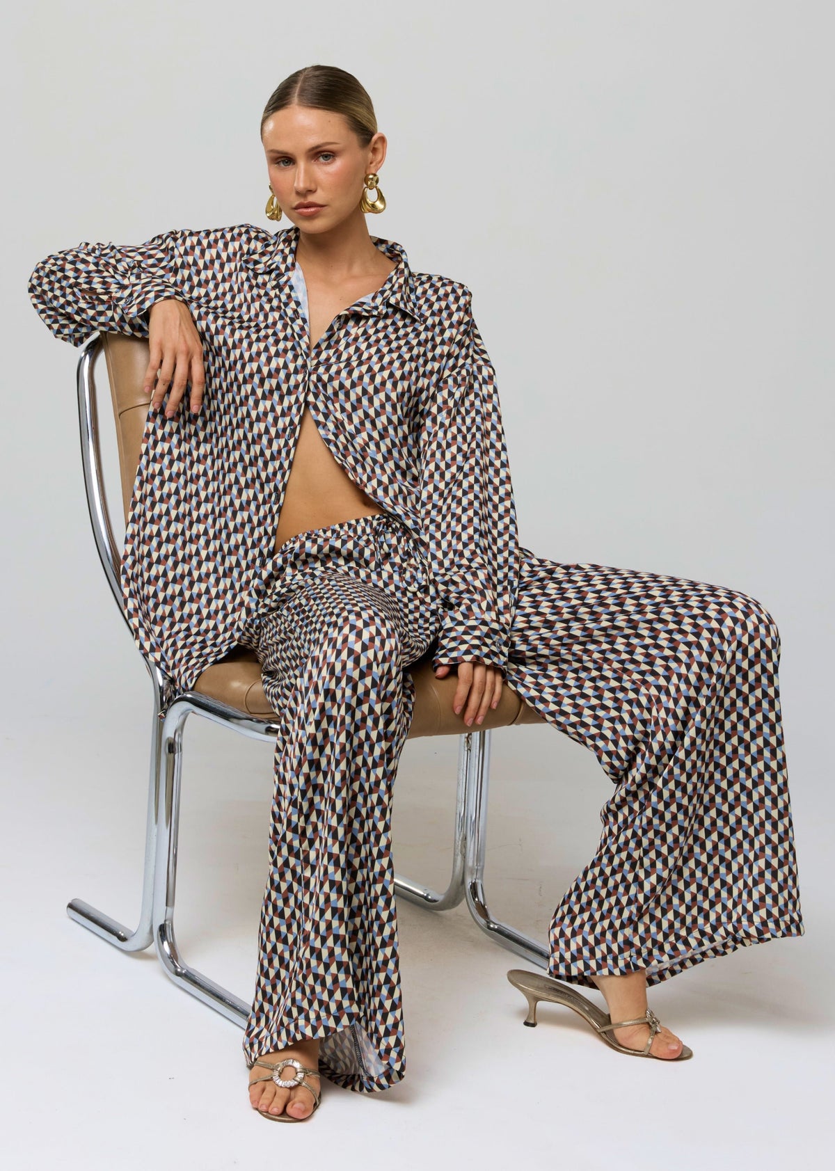 This is an image of Miley Set in Mosaic - RESA featuring a model wearing the dress