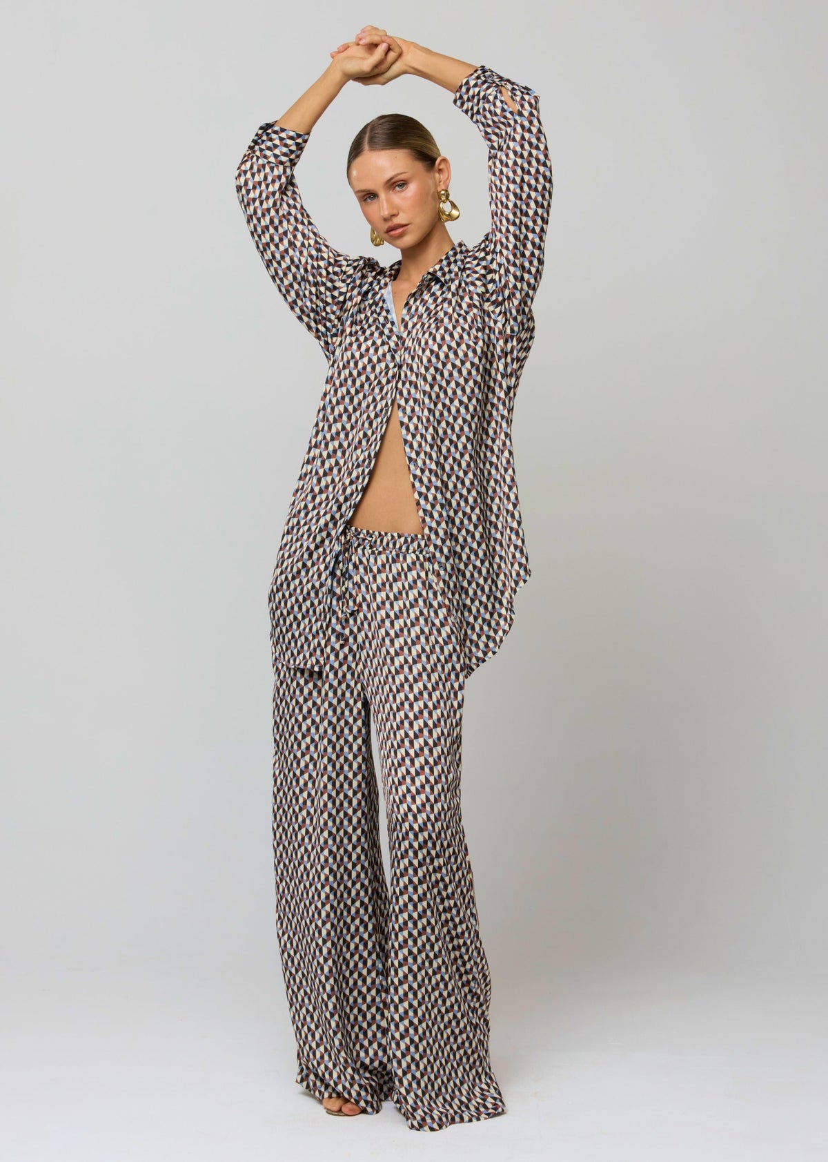 This is an image of Miley Set in Mosaic - RESA featuring a model wearing the dress