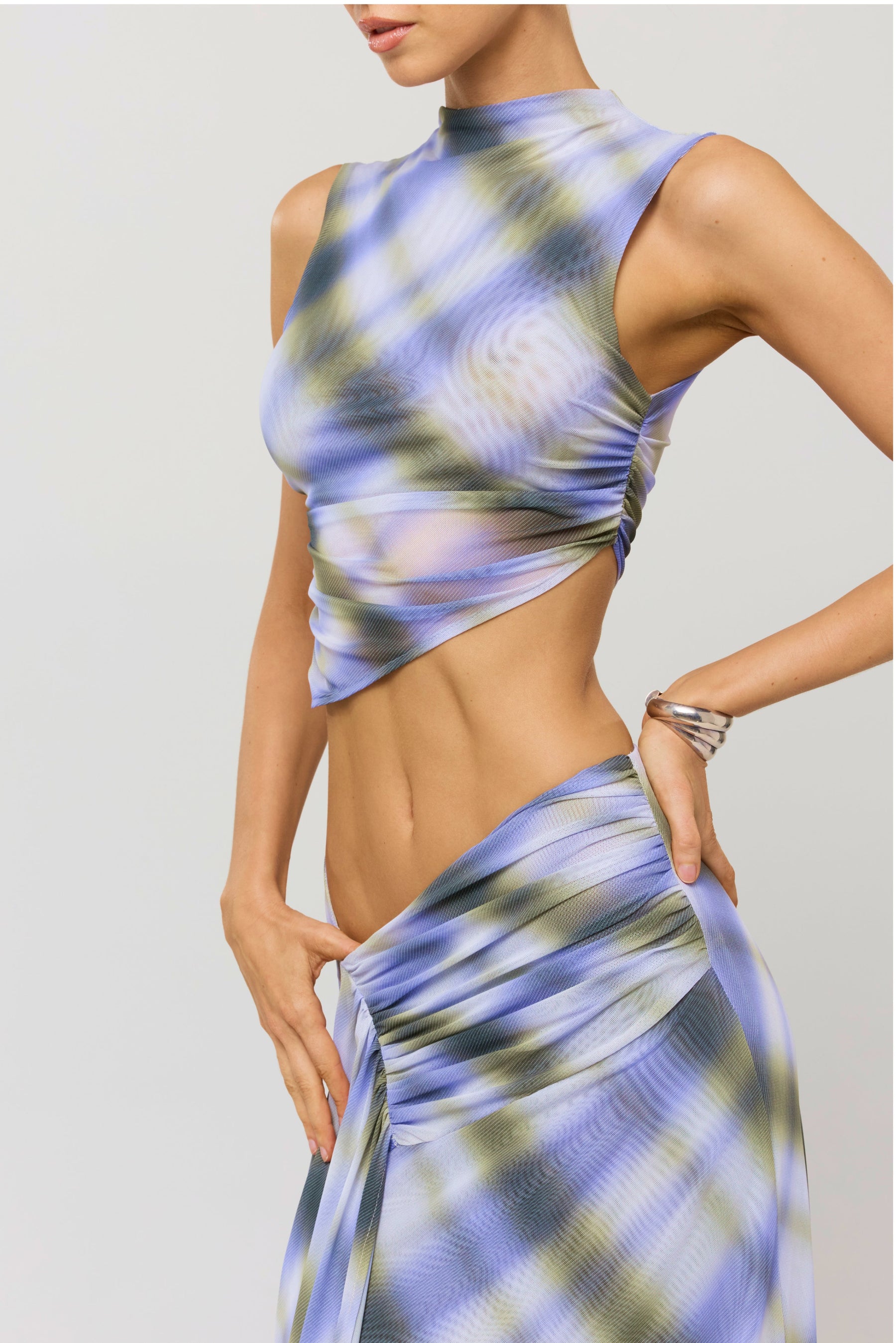 This is an image of Minka Top in Blur - RESA featuring a model wearing the dress