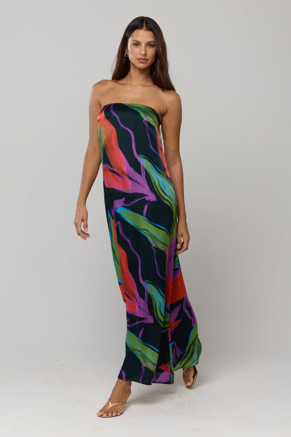 This is an image of Ophelia Dress in Mai Tai - RESA featuring a model wearing the dress