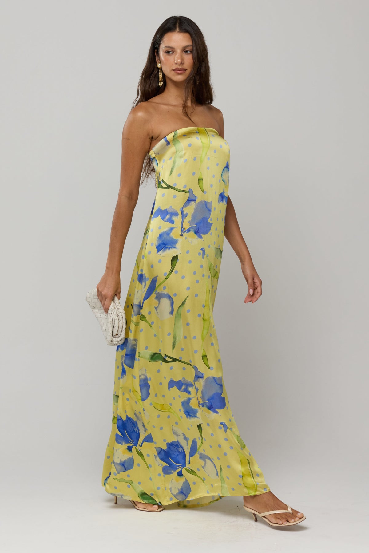 This is an image of Ophelia Dress in Solei - RESA featuring a model wearing the dress