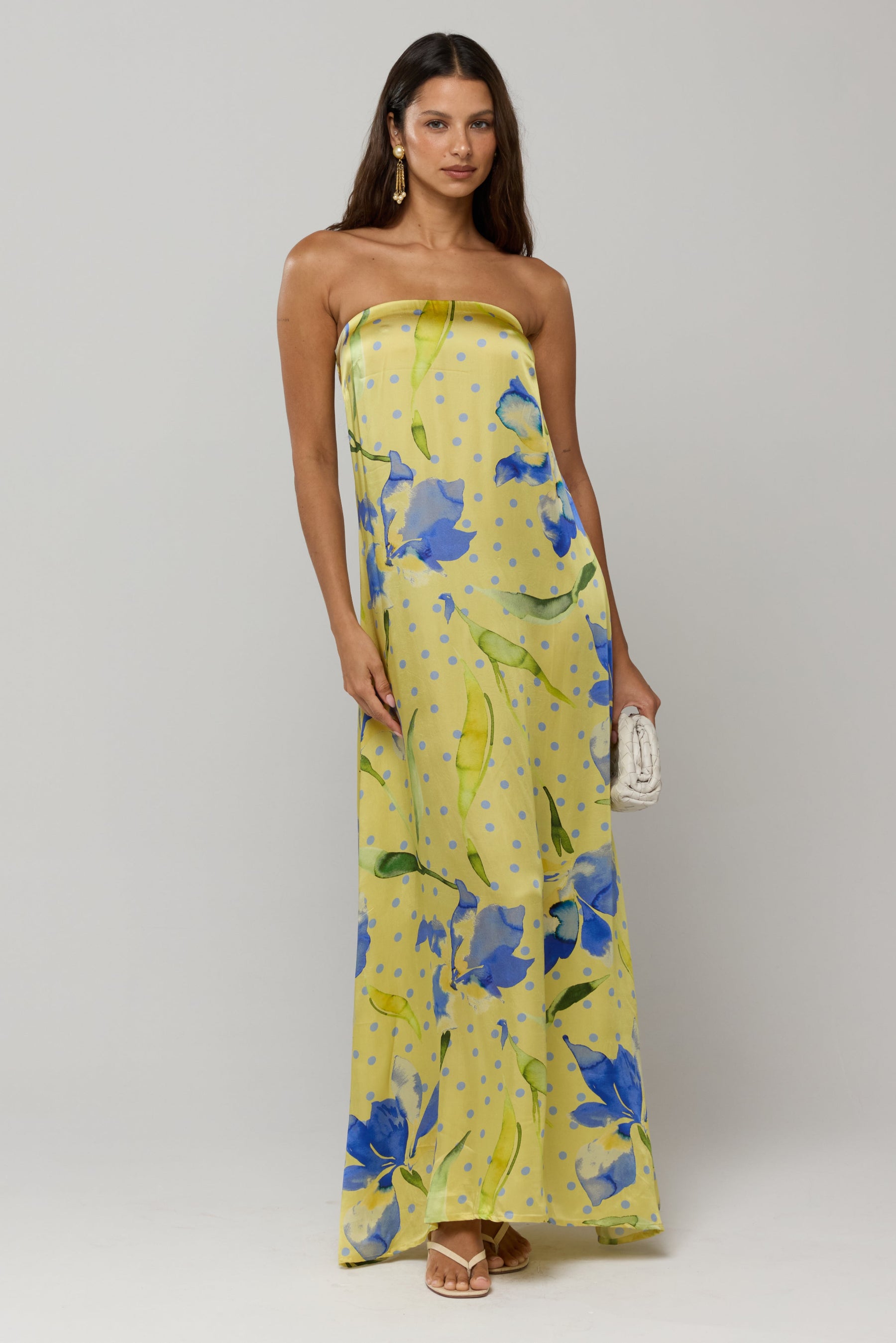 This is an image of Ophelia Dress in Solei - RESA featuring a model wearing the dress