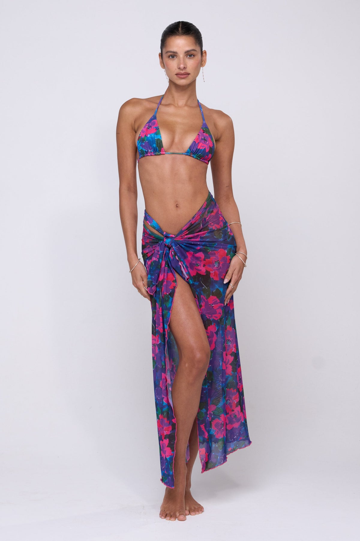 This is an image of Perfect Scarf Top and Sarong in Lanai - RESA featuring a model wearing the dress