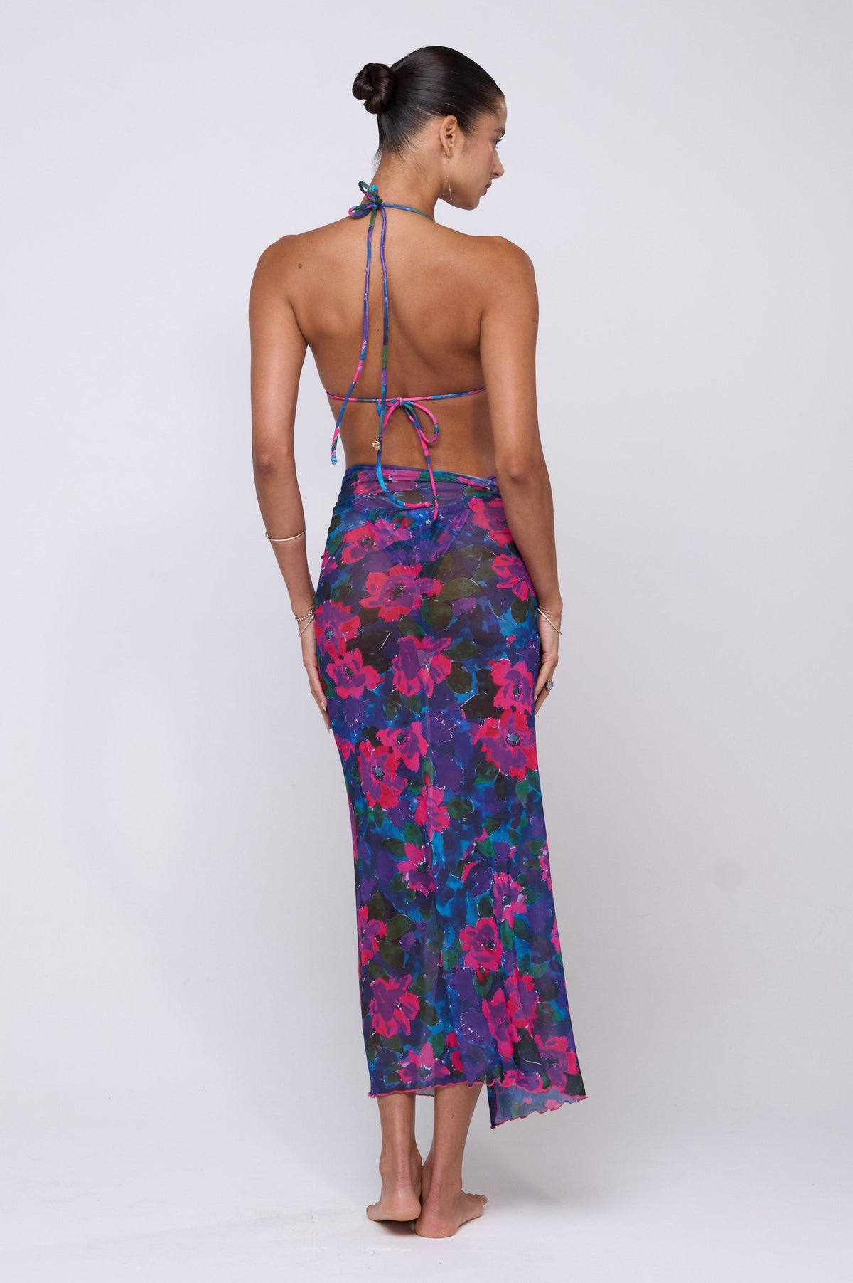 This is an image of Perfect Scarf Top and Sarong in Lanai - RESA featuring a model wearing the dress