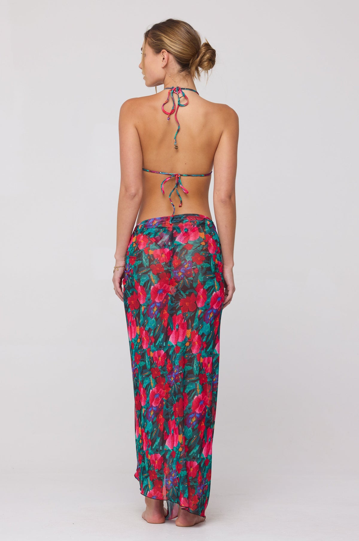 This is an image of Perfect Scarf Top and Sarong in Resort - RESA featuring a model wearing the dress
