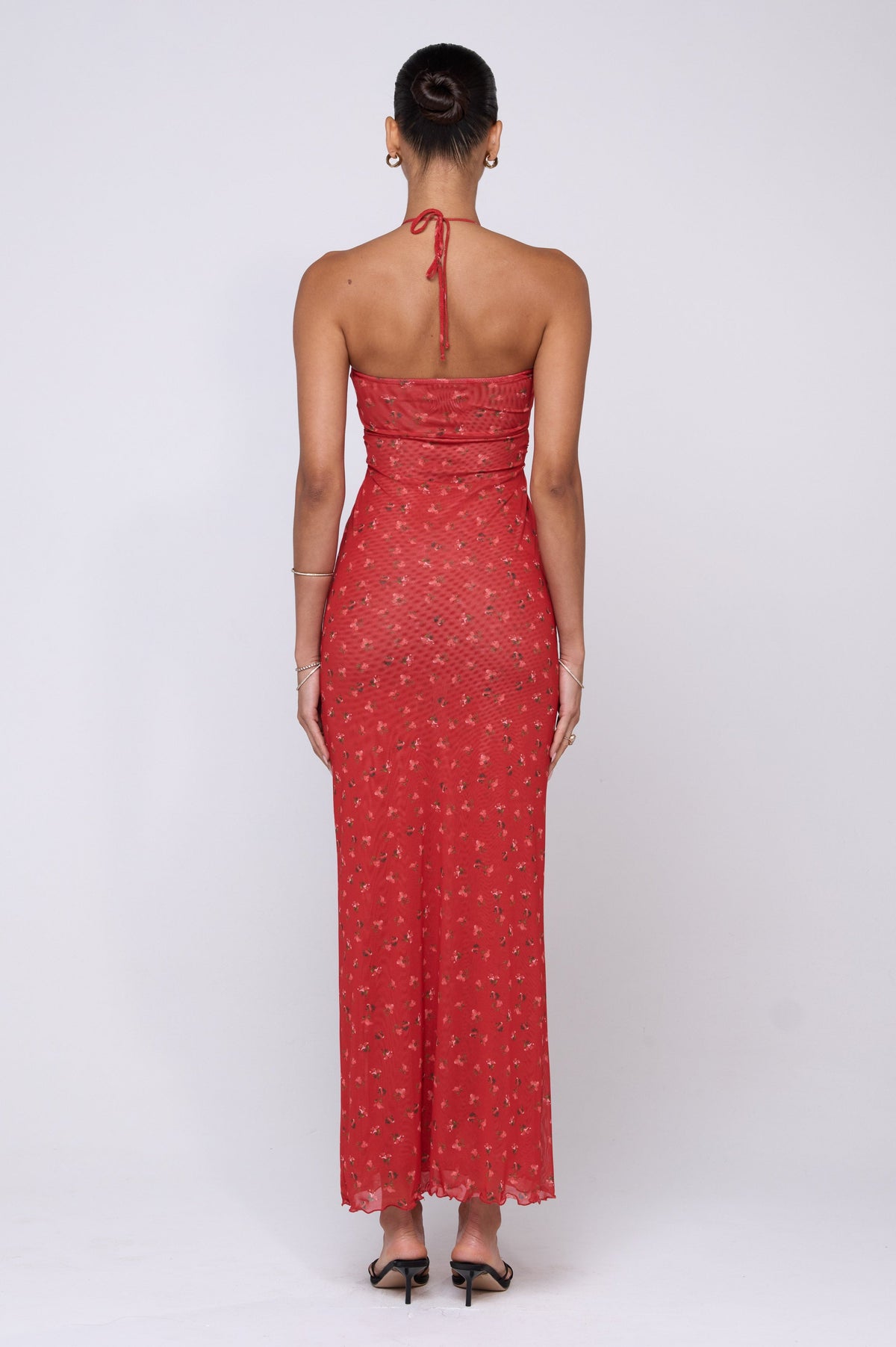 This is an image of Phoebe Dress in Cayenne - RESA featuring a model wearing the dress