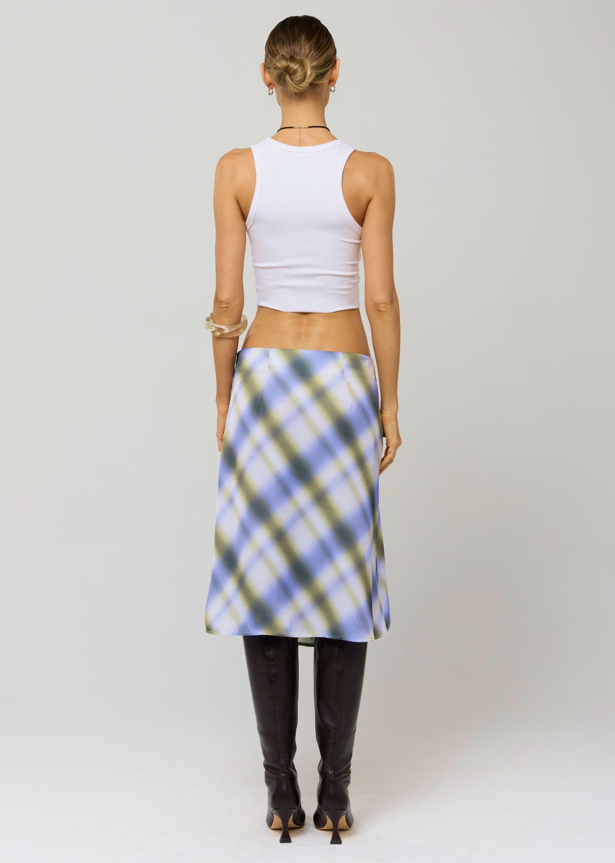 This is an image of Rachel Skirt in Blur - RESA featuring a model wearing the dress