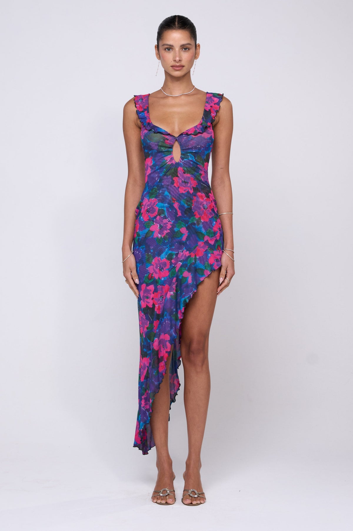 This is an image of Rhonda Dress in Lanai - RESA featuring a model wearing the dress