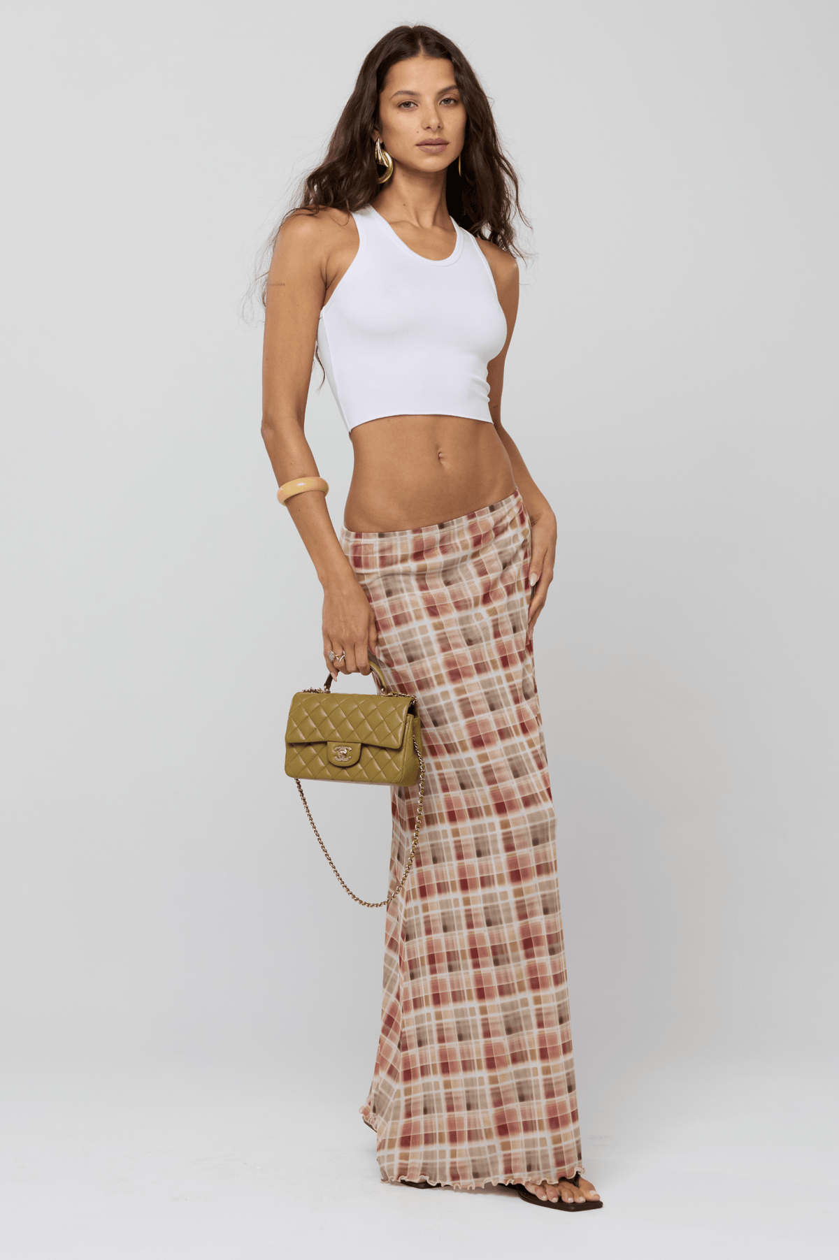 This is an image of Sarah Skirt in Drift - RESA featuring a model wearing the dress