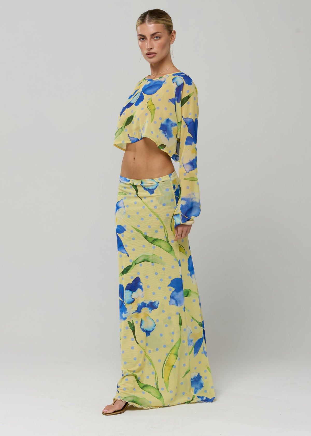 This is an image of Sarah Skirt in Solei - RESA featuring a model wearing the dress