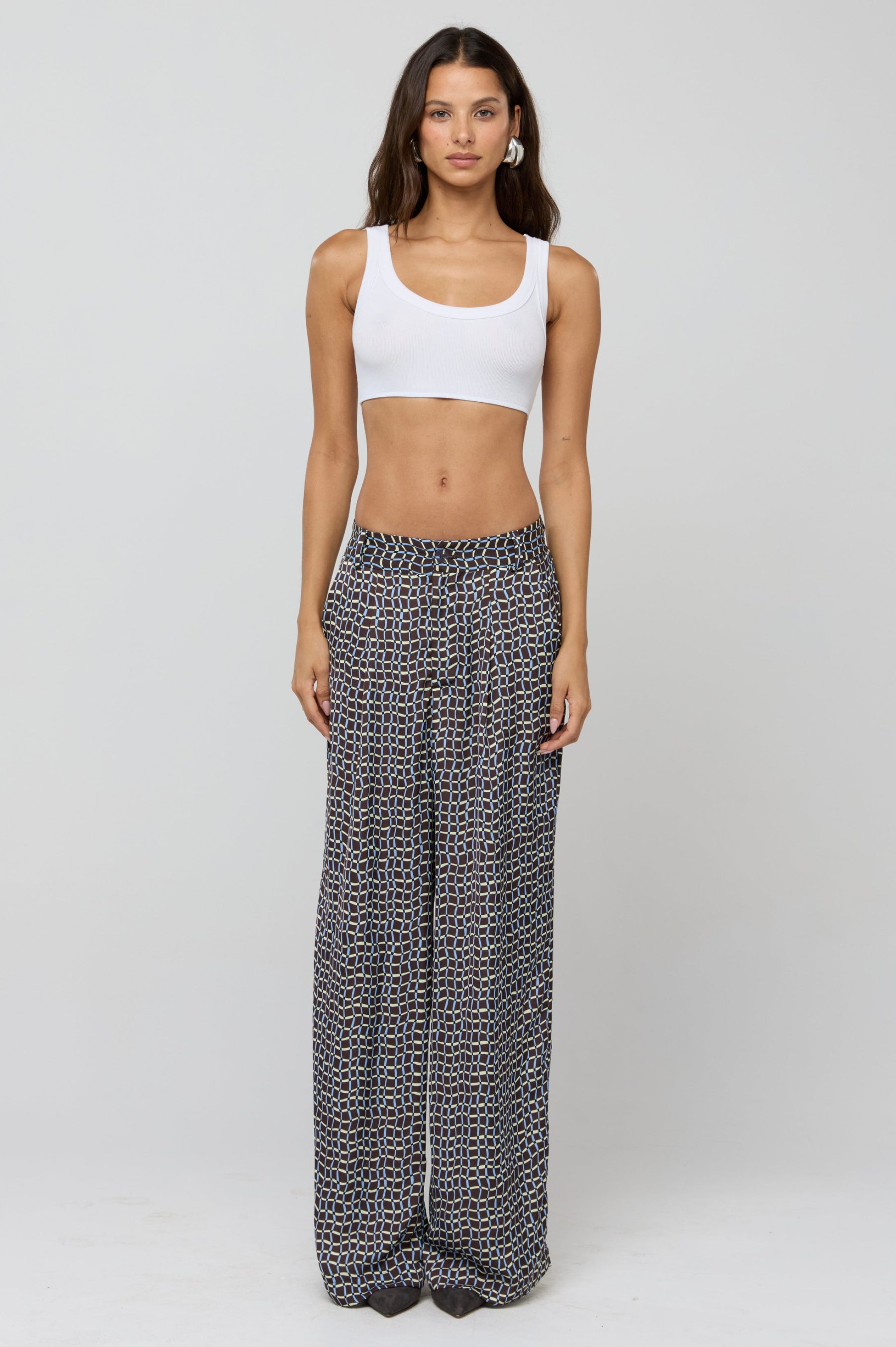 This is an image of Sasha Trouser in Tide - RESA featuring a model wearing the dress