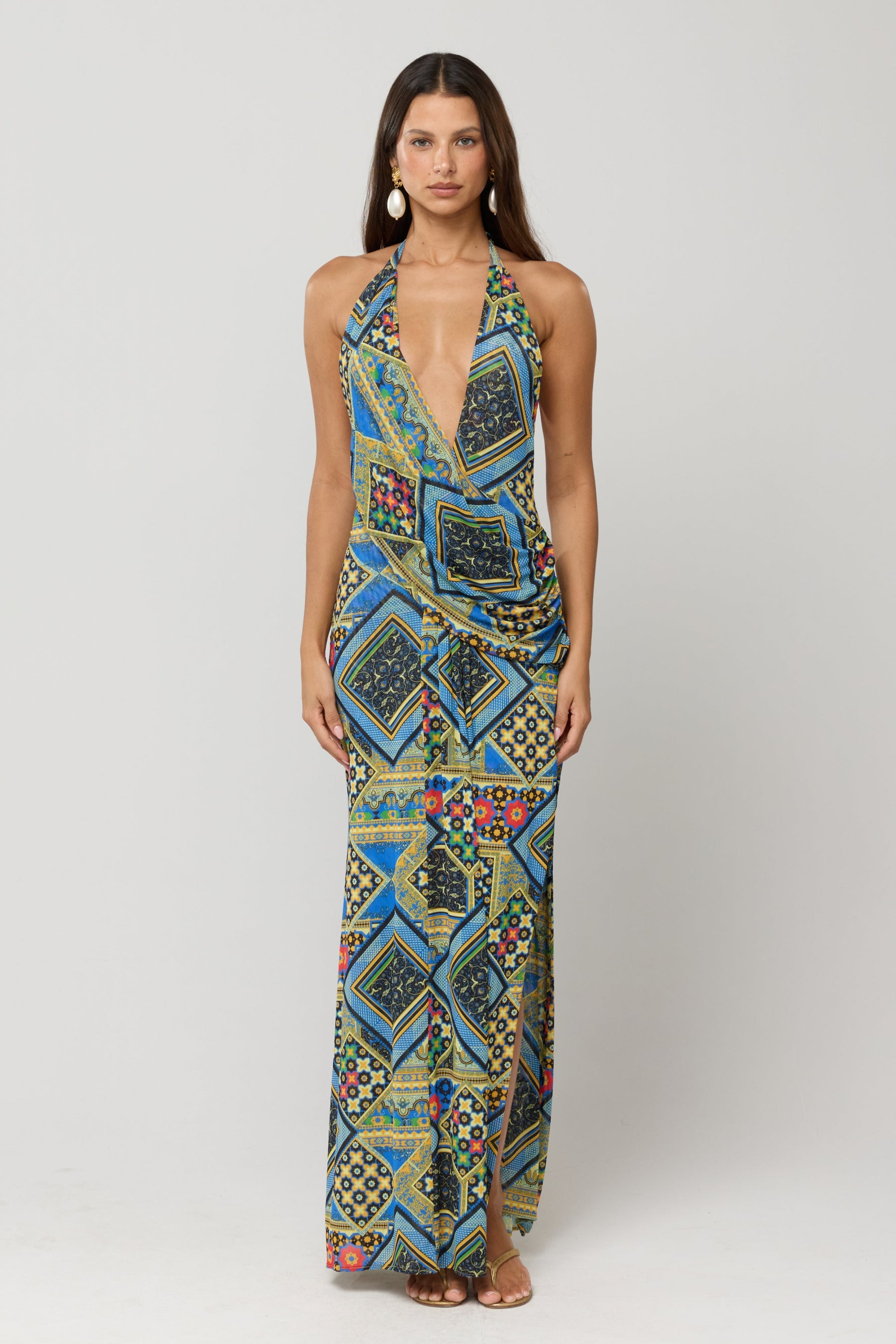 This is an image of Scarlett Dress in Casino - RESA featuring a model wearing the dress