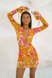 This is an image of Sloane Mini in Keiko - RESA featuring a model wearing the dress