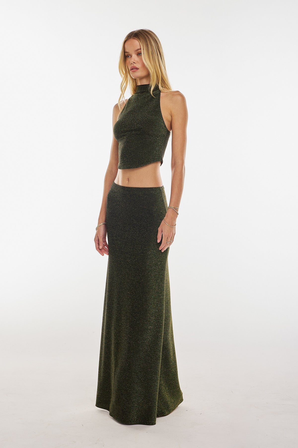 This is an image of Sylvie Top in Peridot - RESA featuring a model wearing the dress