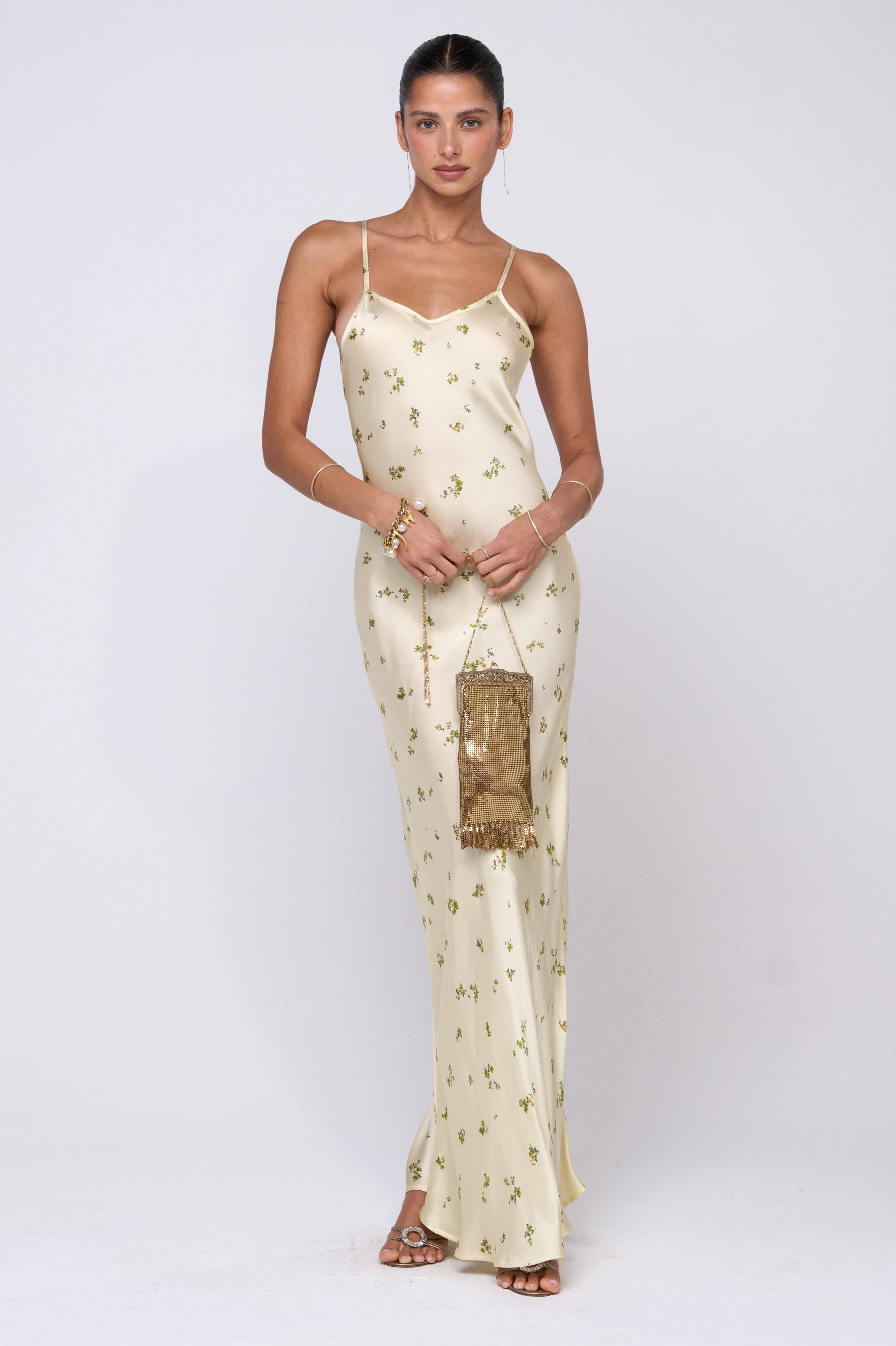 This is an image of Vida Dress in Beurre - RESA featuring a model wearing the dress
