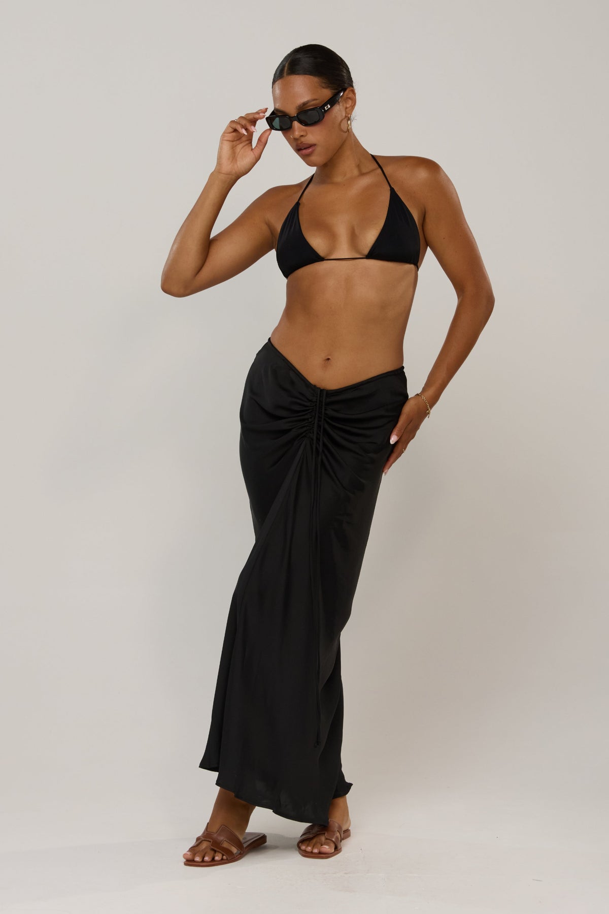 This is an image of Ziggy in Black - RESA featuring a model wearing the dress