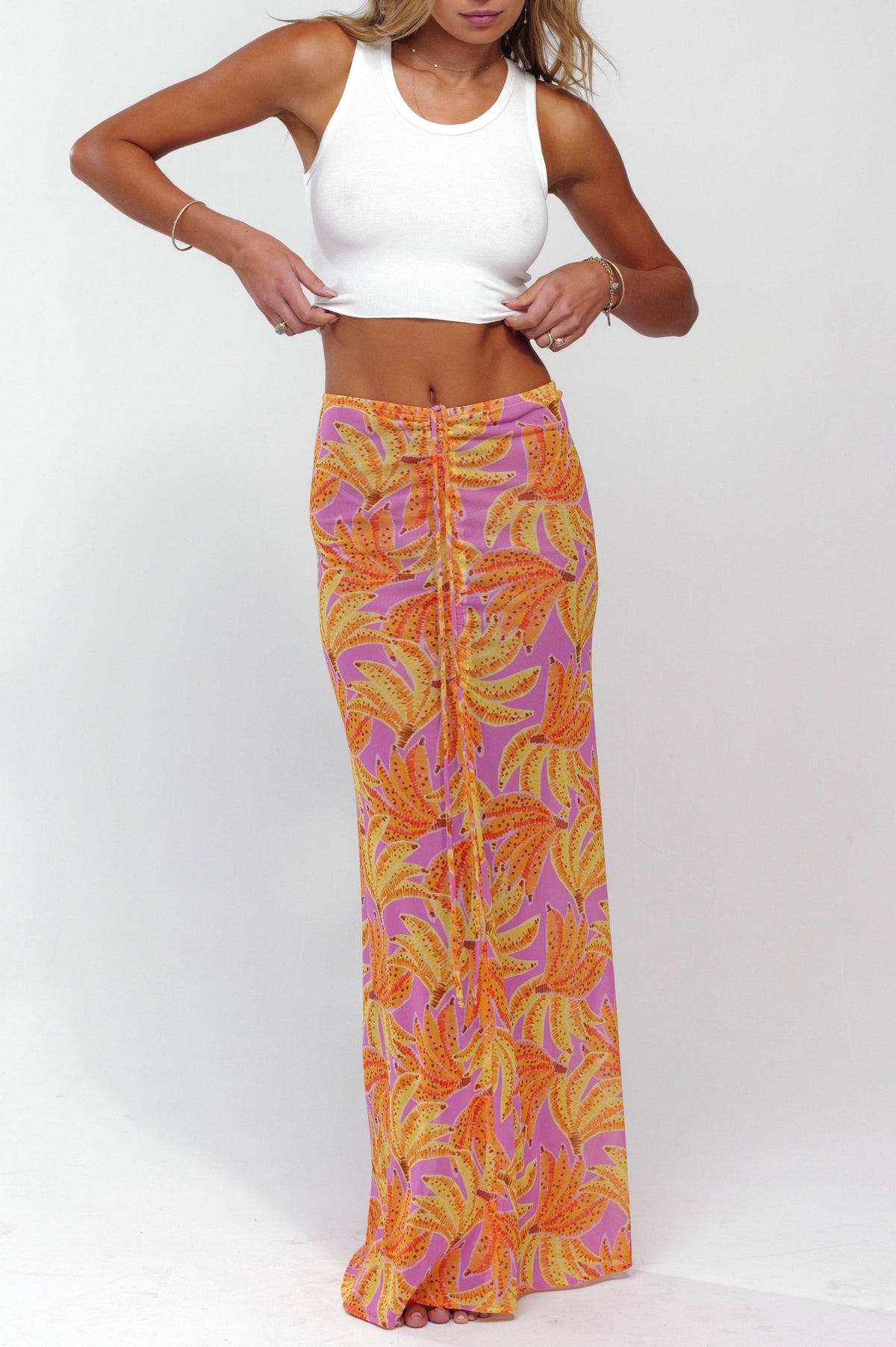 This is an image of Ziggy Mesh Skirt in Chiquita - RESA featuring a model wearing the dress