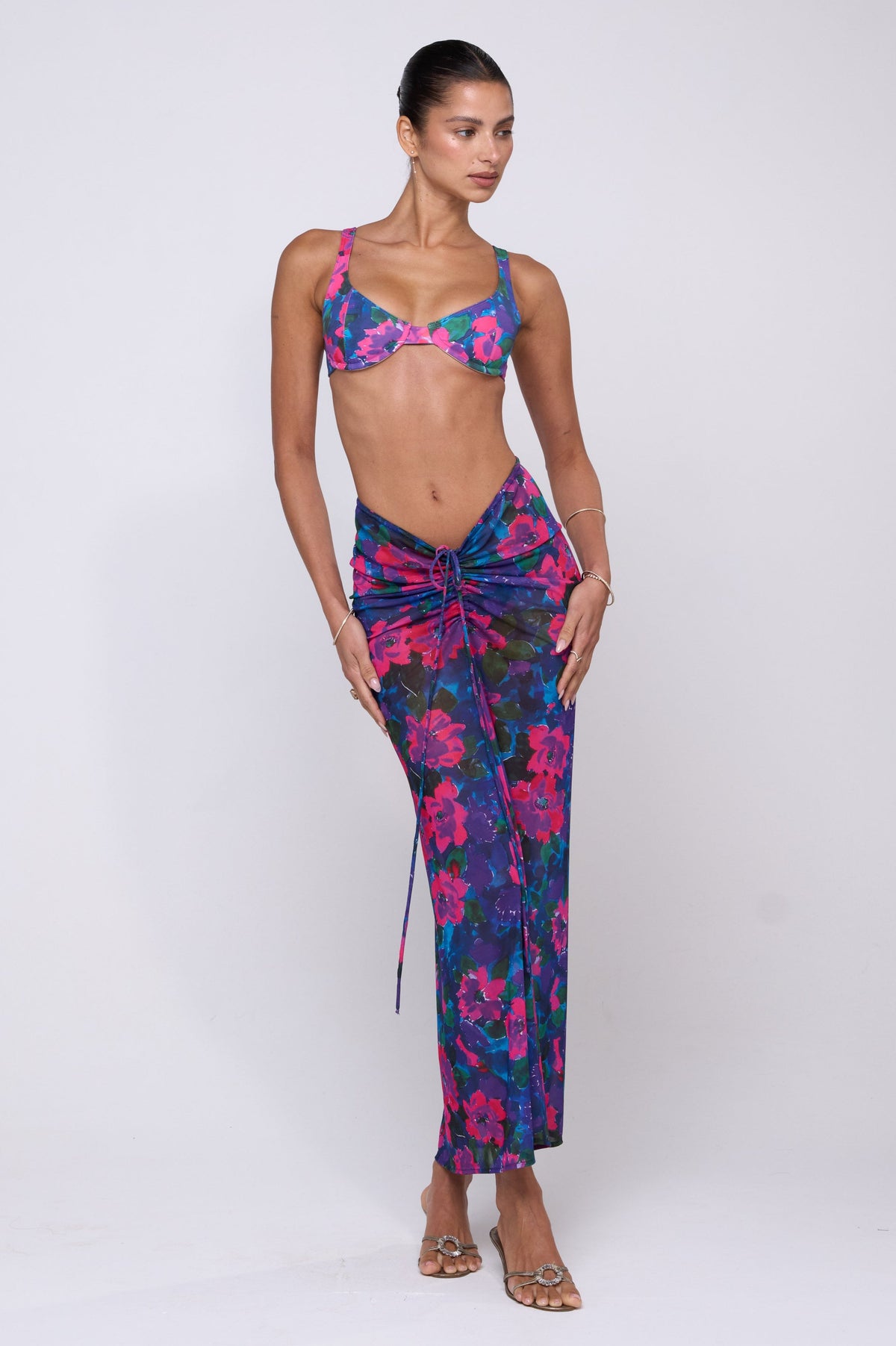 This is an image of Ziggy Mesh Skirt in Lanai - RESA featuring a model wearing the dress