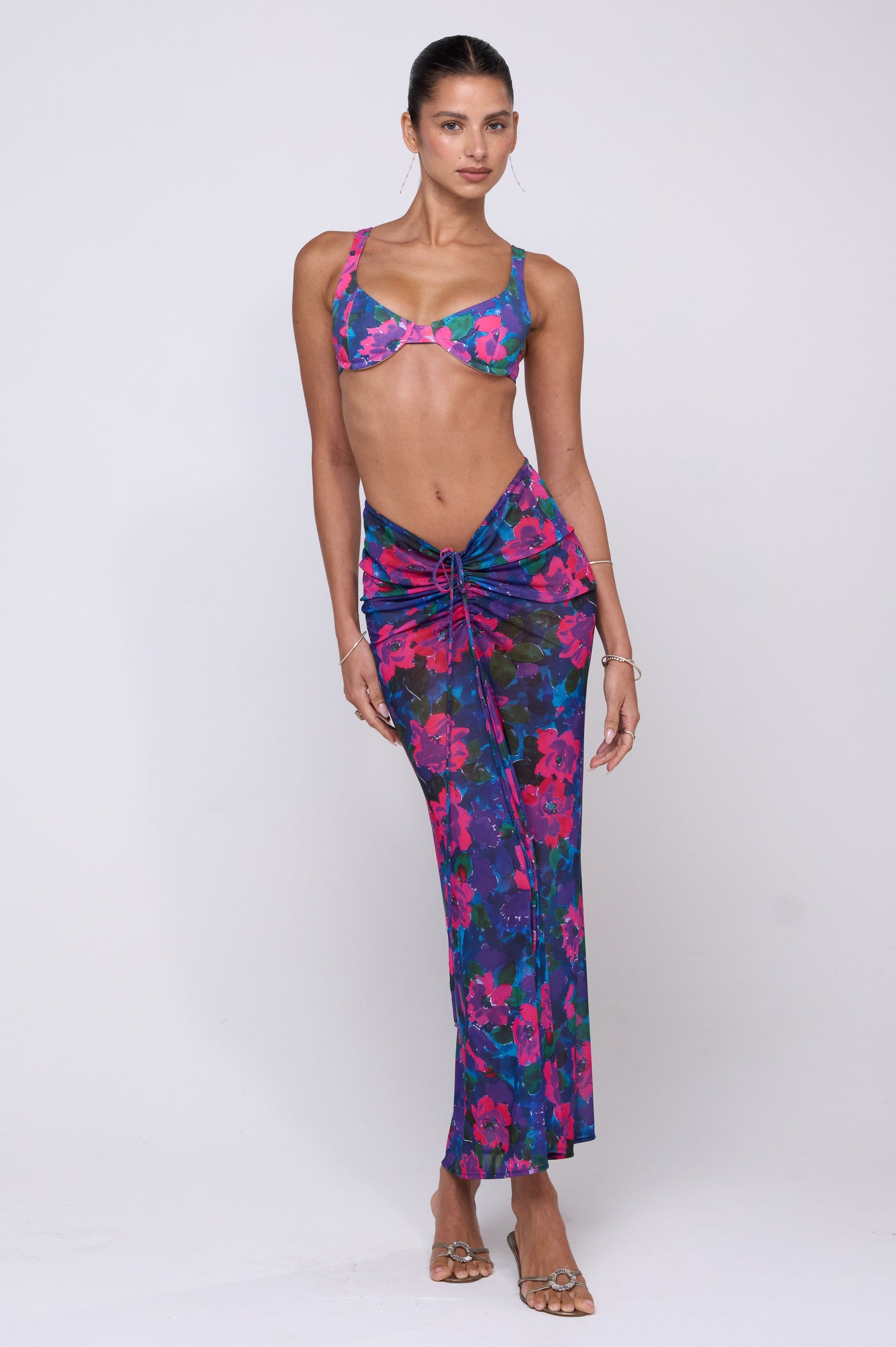 This is an image of Ziggy Mesh Skirt in Lanai - RESA featuring a model wearing the dress