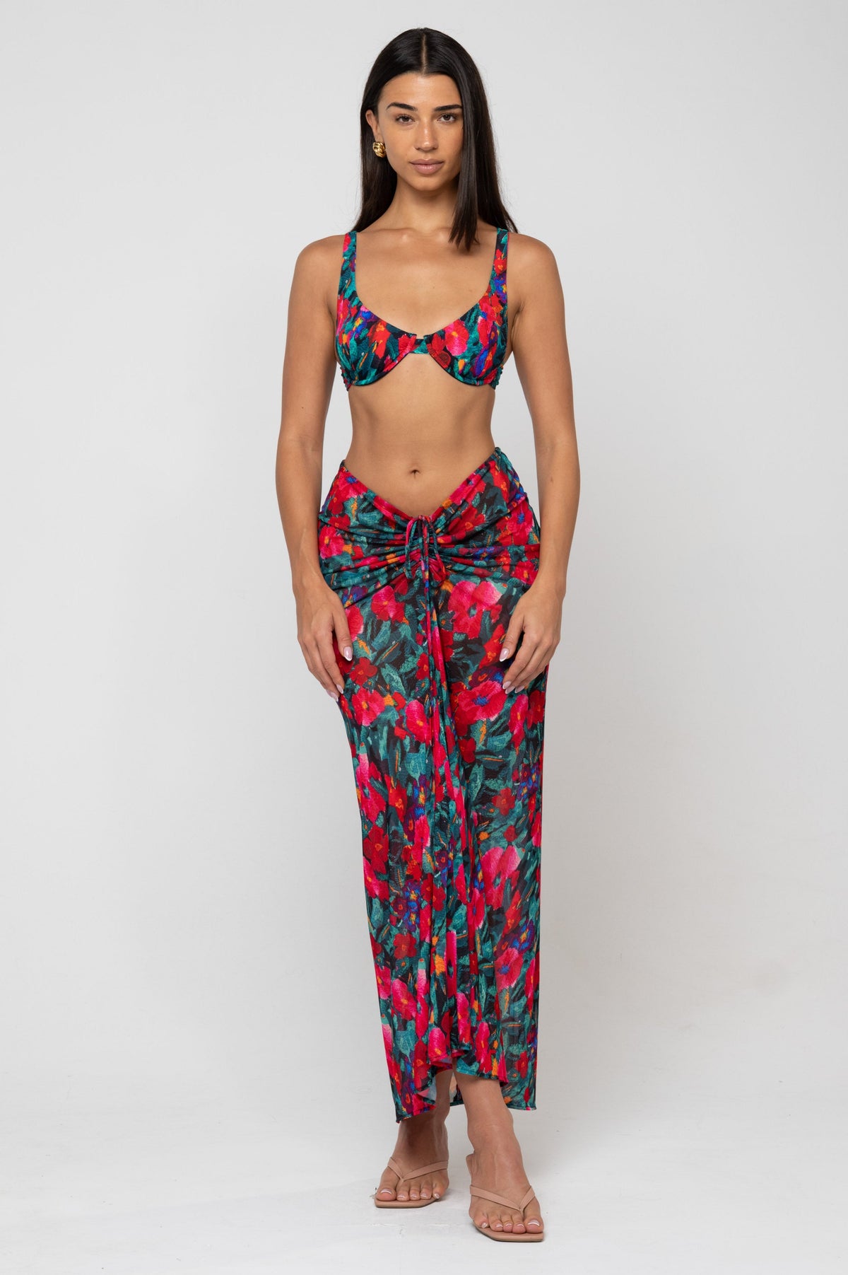 This is an image of Ziggy Mesh Skirt in Resort - RESA featuring a model wearing the dress