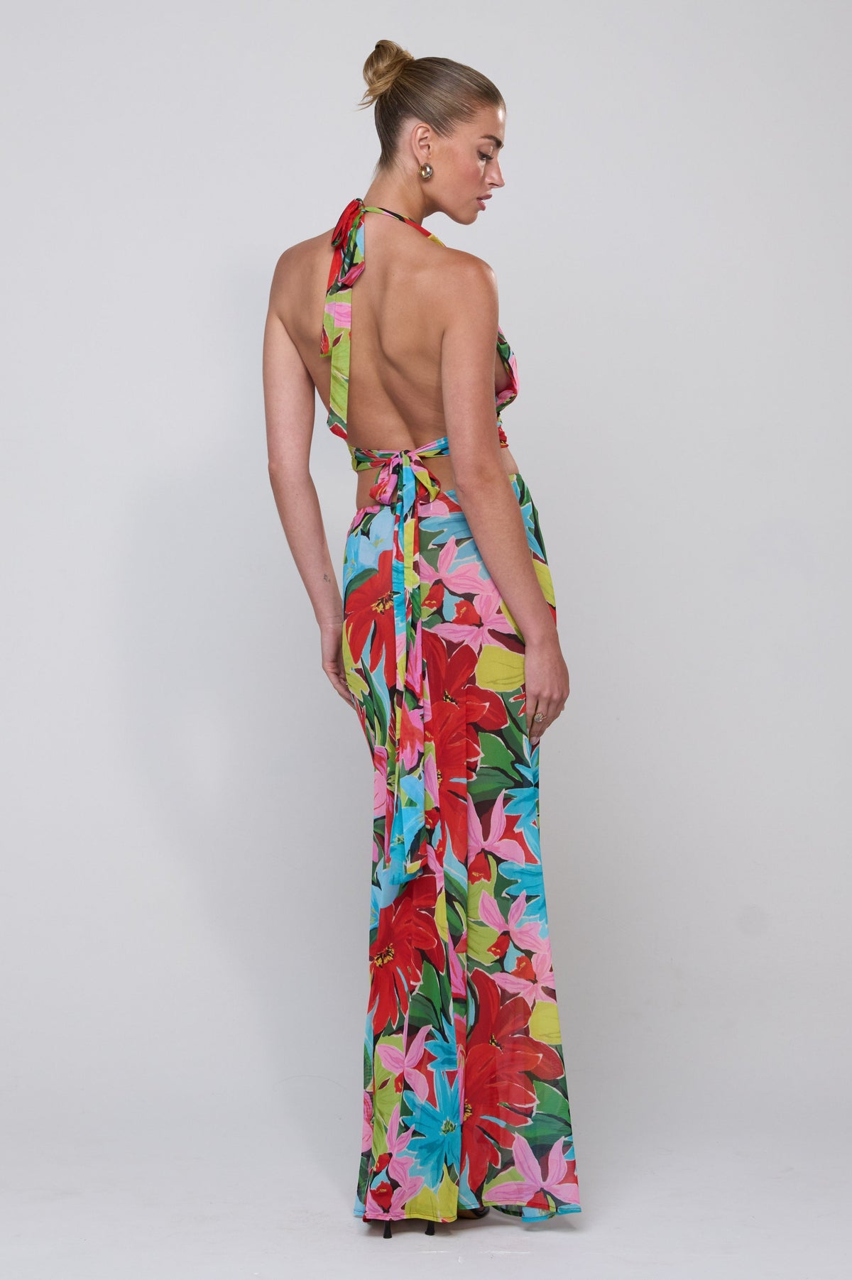 This is an image of Ziggy Mesh Skirt in Tropicana - RESA featuring a model wearing the dress