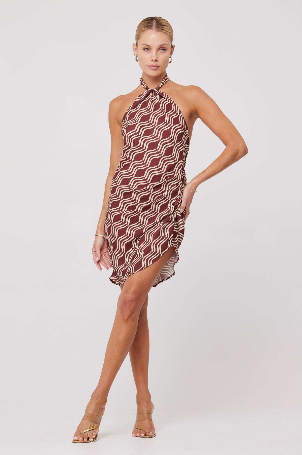 This is an image of Diana Dress in Coco - RESA featuring a model wearing the dress