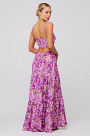 This is an image of Gabi Maxi in Lilac - RESA featuring a model wearing the dress
