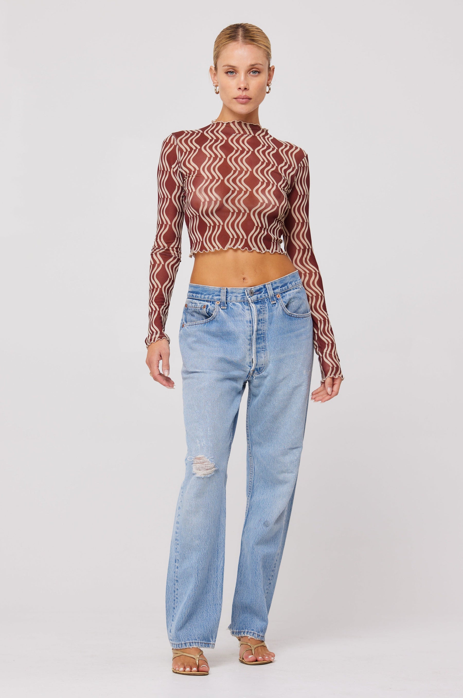 This is an image of Ida Top in Coco - RESA featuring a model wearing the dress