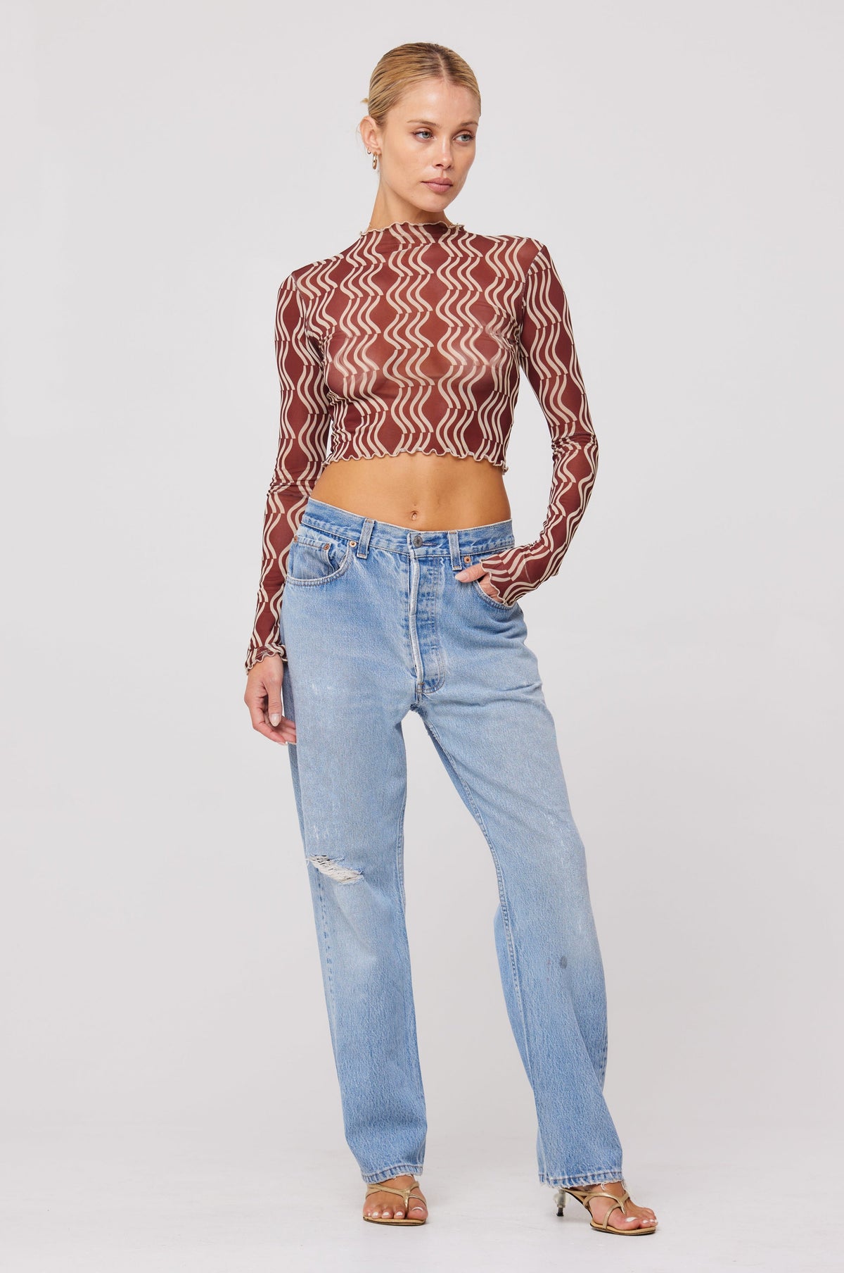 This is an image of Ida Top in Coco - RESA featuring a model wearing the dress