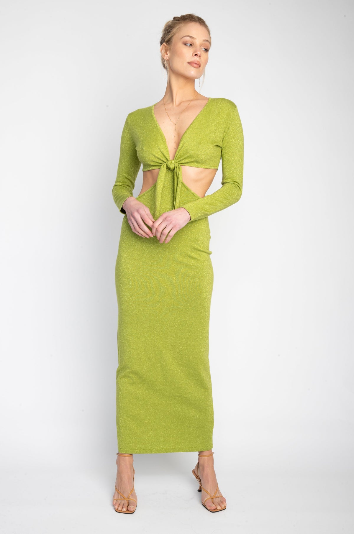 This is an image of Noelle Maxi - RESA featuring a model wearing the dress