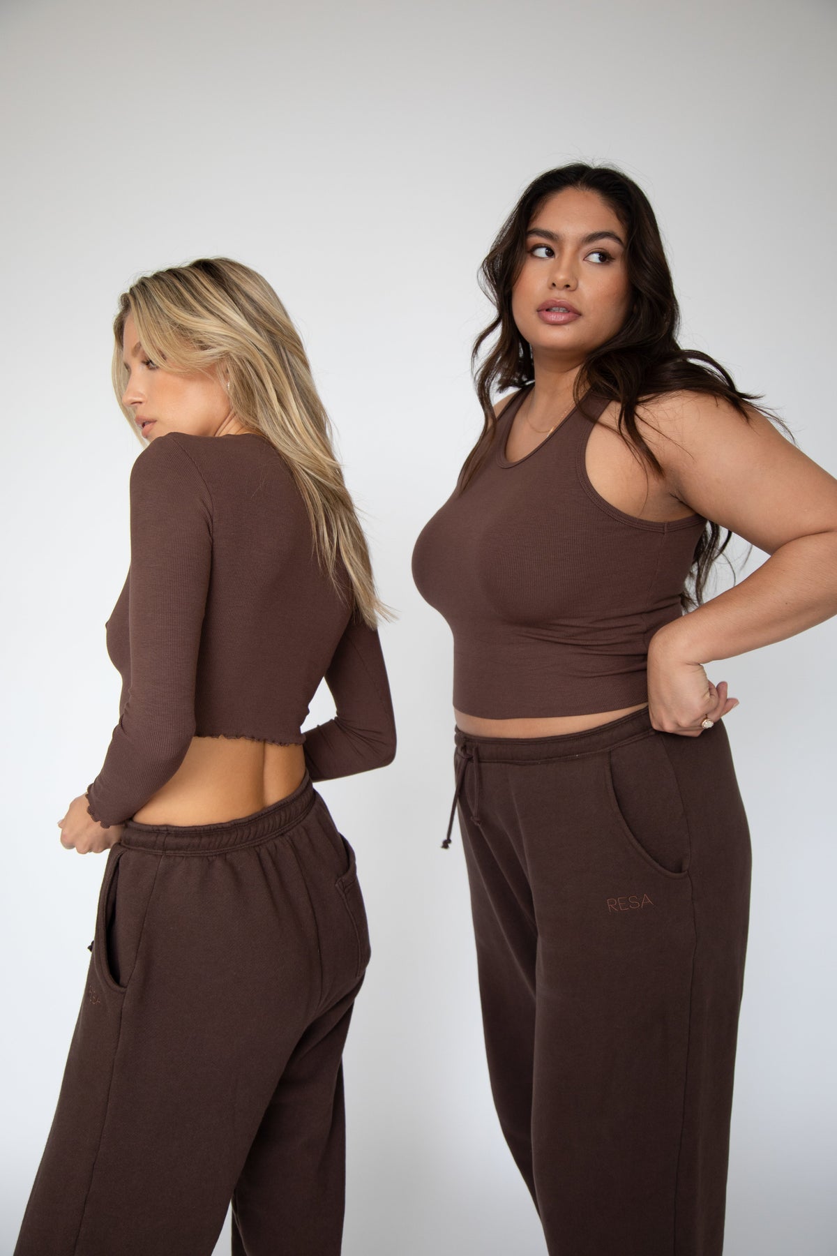 This is an image of OG Tank in Brown - RESA featuring a model wearing the dress