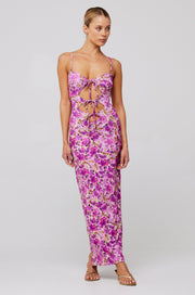 This is an image of Summer Midi in Lilac - RESA featuring a model wearing the dress