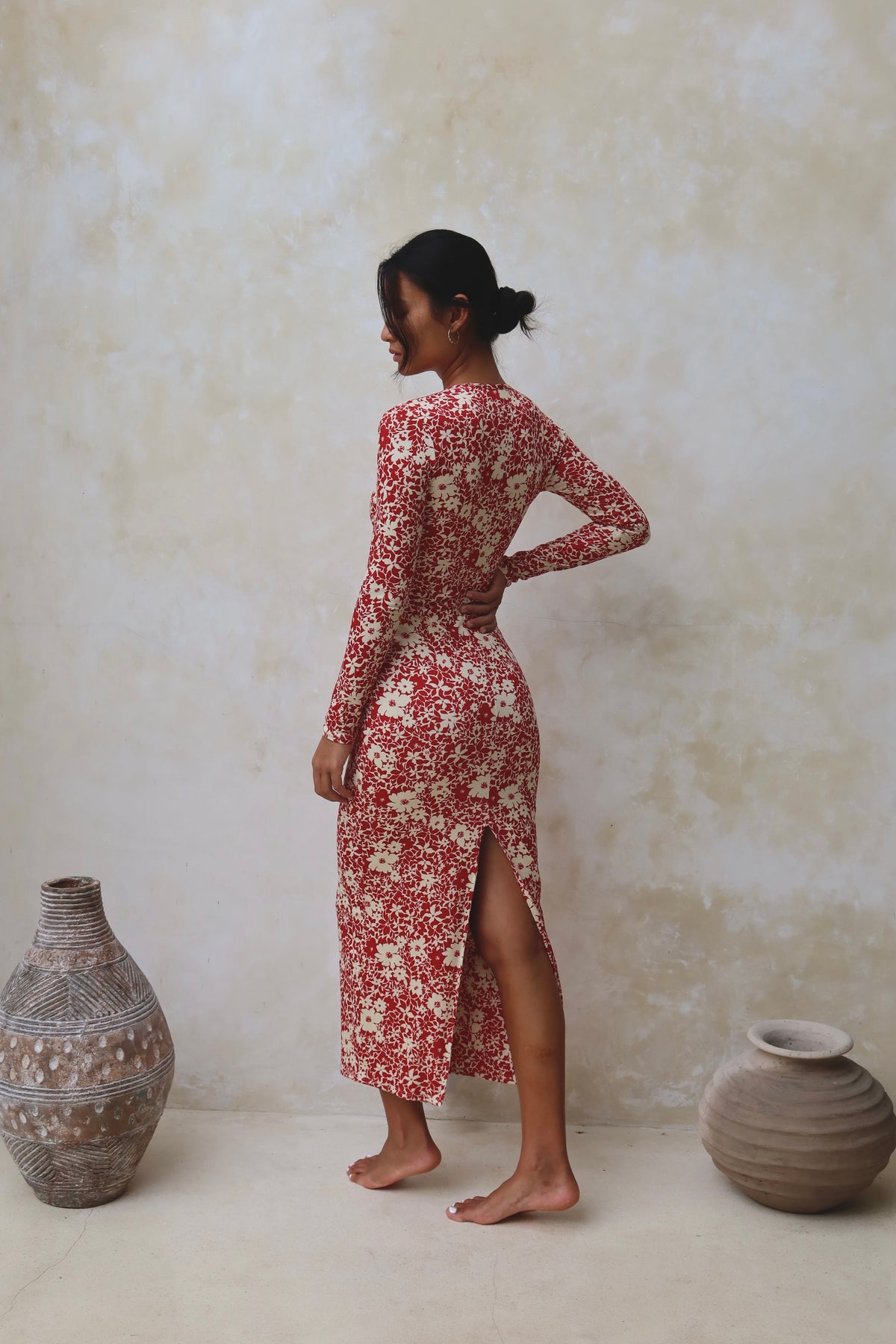 This is an image of Twiggy Dress in Magnolia - RESA featuring a model wearing the dress